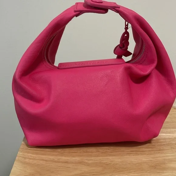 Longchamp Le Pliage Extra Small Handbag Pink Leather - Picture 7 of 10